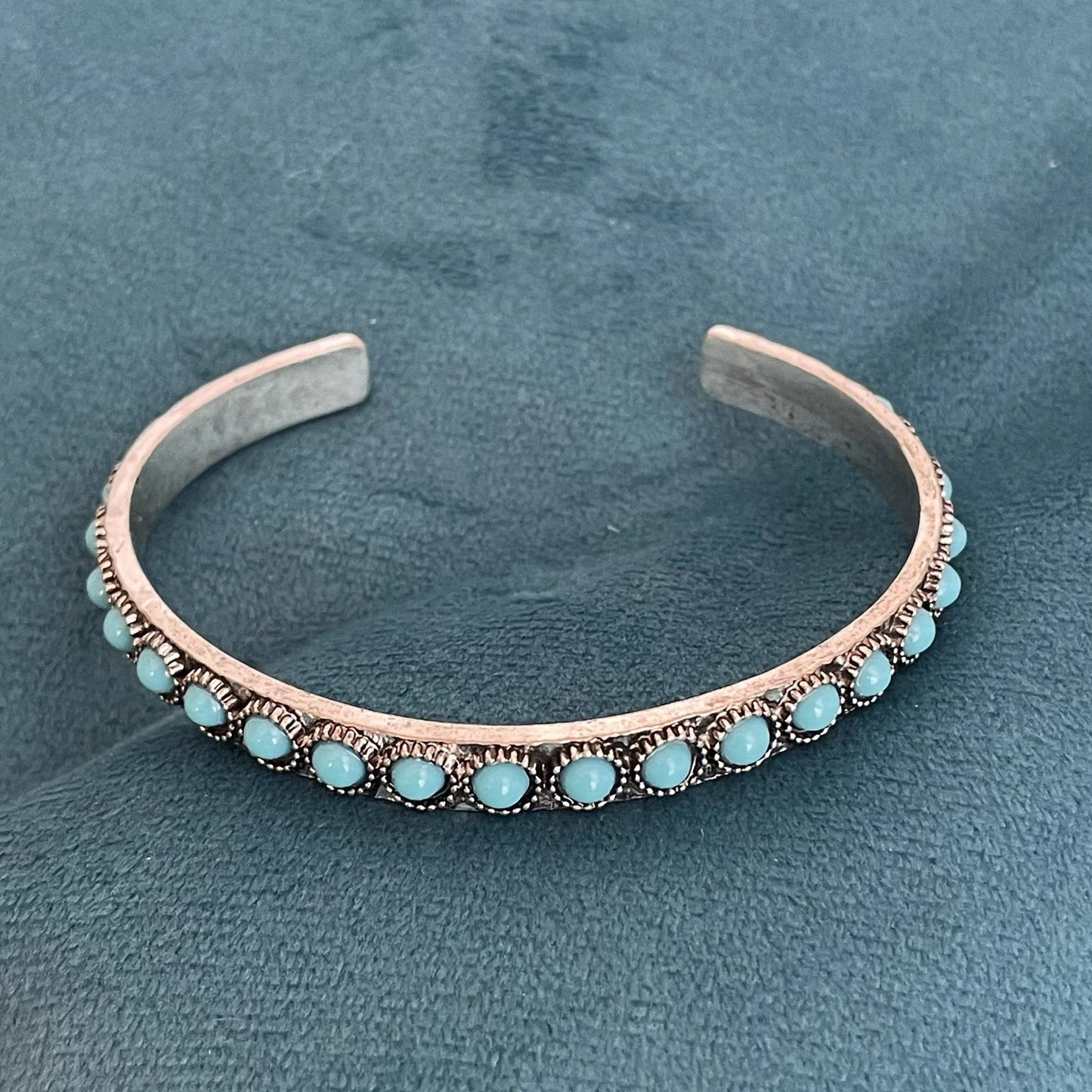 Pulsera Abierta de Turquesa Talisse | Oro blanco