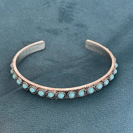Pulsera Abierta de Turquesa Talisse | Oro blanco