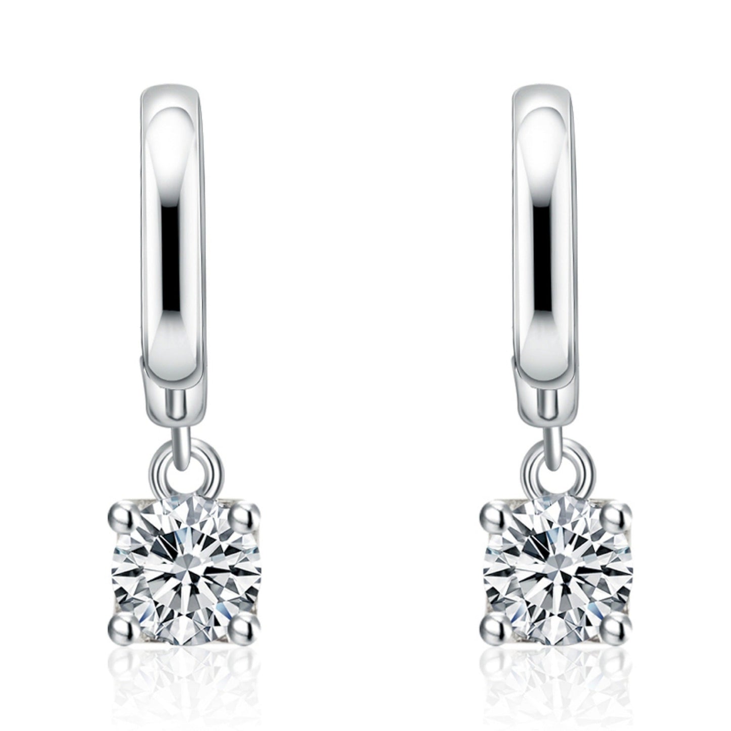 Aretes Colgantes Cuadrados Aurora | Oro blanco