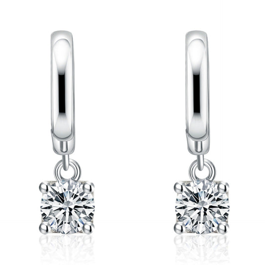 Aretes Colgantes Cuadrados Aurora | Oro blanco
