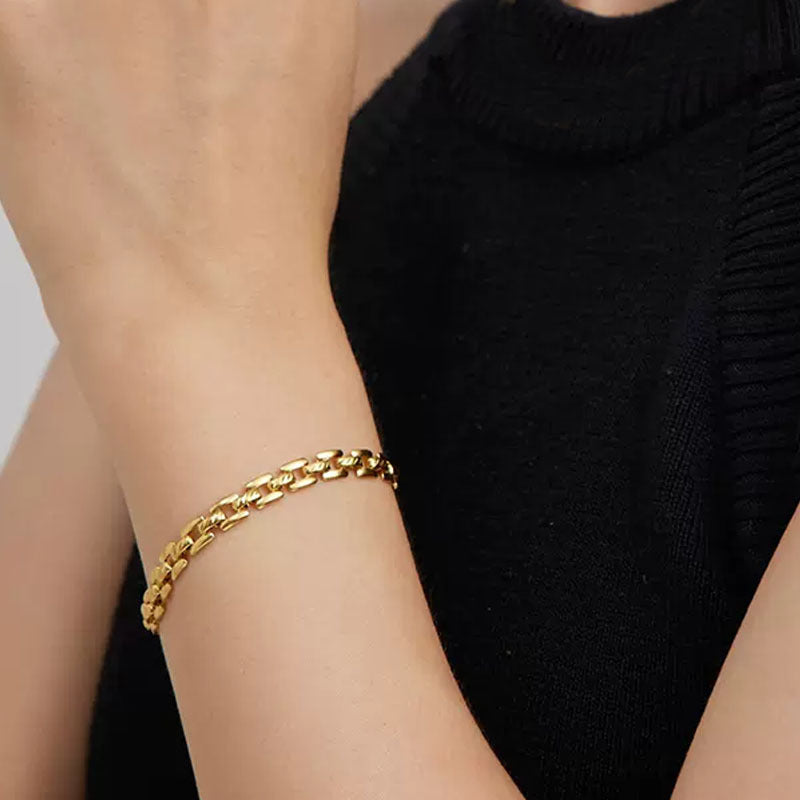 Pulsera de Cadena con Reloj | Oro