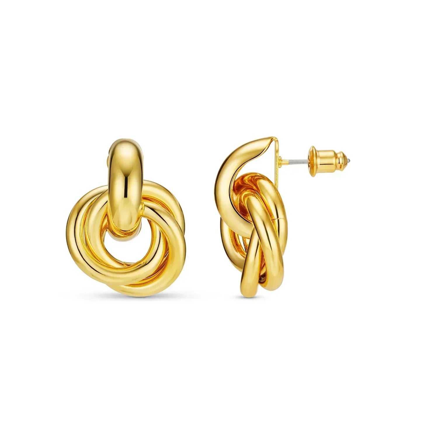 Aretes Llamativos Entrelazados | Oro
