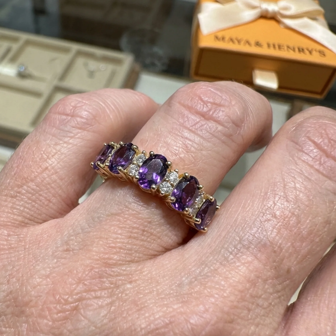 Anillo Violeta Orlina Crest | Oro rosa