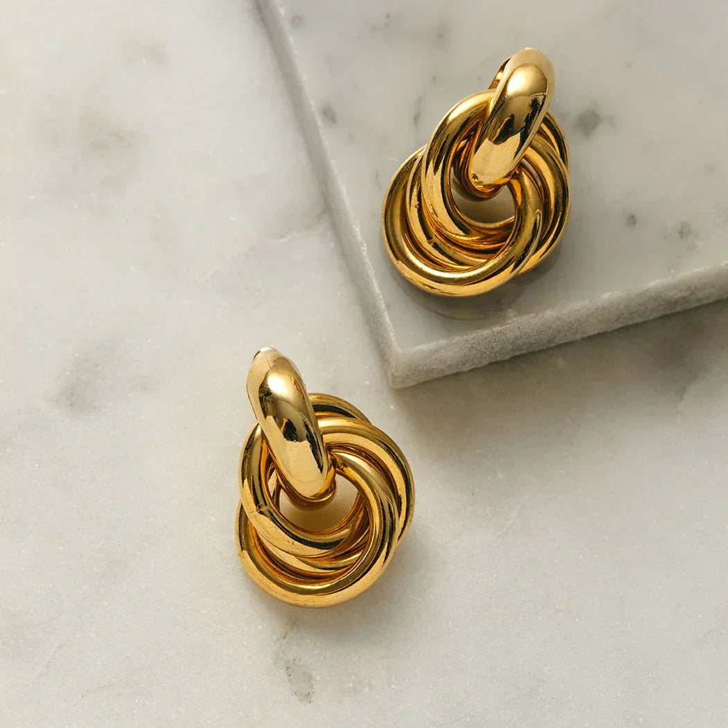 Aretes Llamativos Entrelazados | Oro