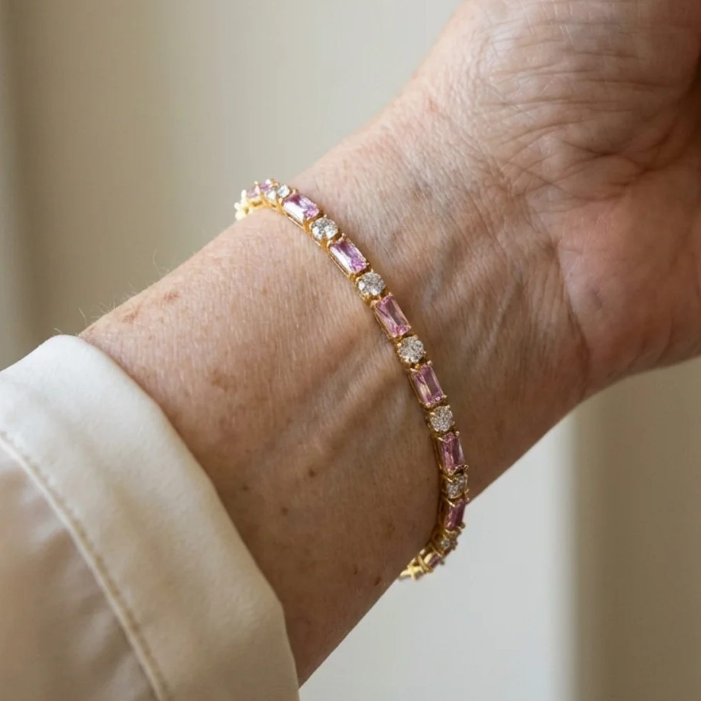 Pulsera Brillo Tennis Peony | Oro
