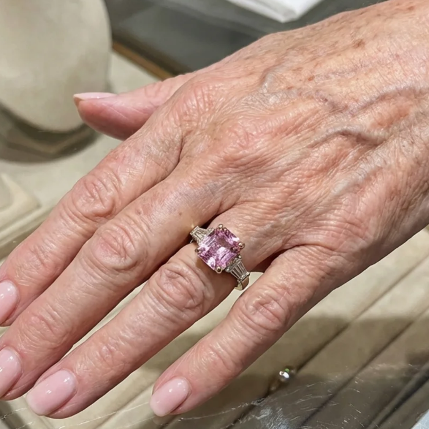 Anillo Rosa Verve | Oro blanco