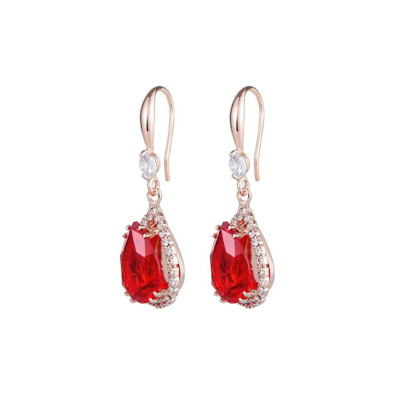 Aretes de Lágrima Rubí | Oro rosa