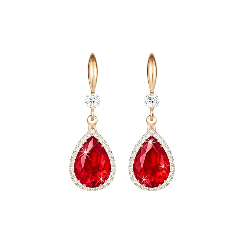 Aretes de Lágrima Rubí | Oro rosa