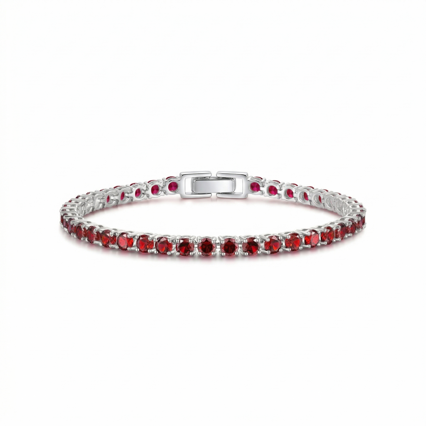 Pulsera Tennis Rubí | Oro blanco