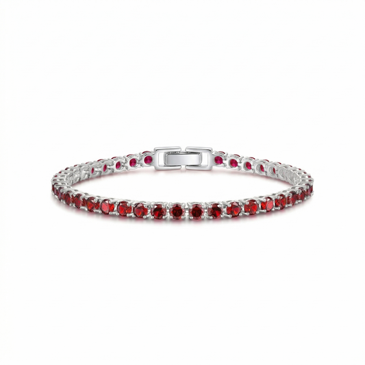 Pulsera Tennis Rubí | Oro blanco