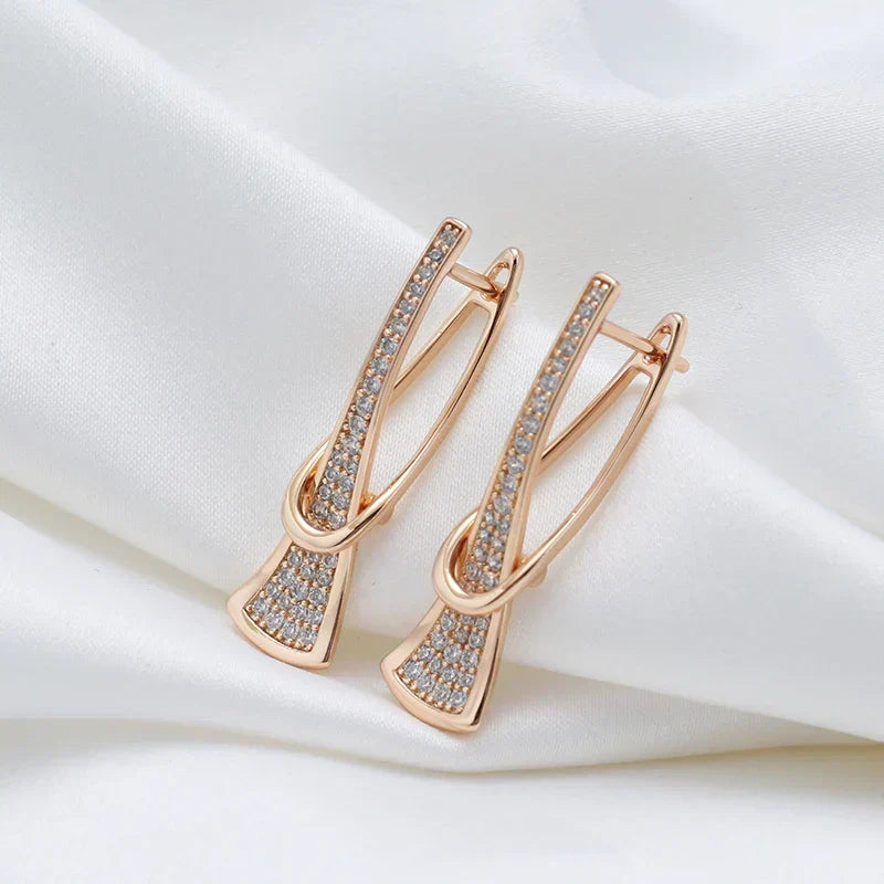 Aretes de Cristal en Capas Radiantes | Oro
