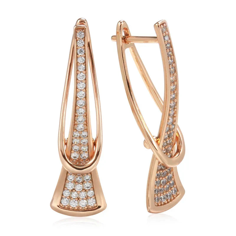 Aretes de Cristal en Capas Radiantes | Oro