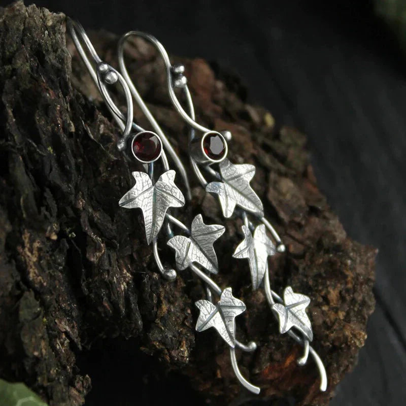 Aretes Antiguos de Hoja Elf | Oro blanco