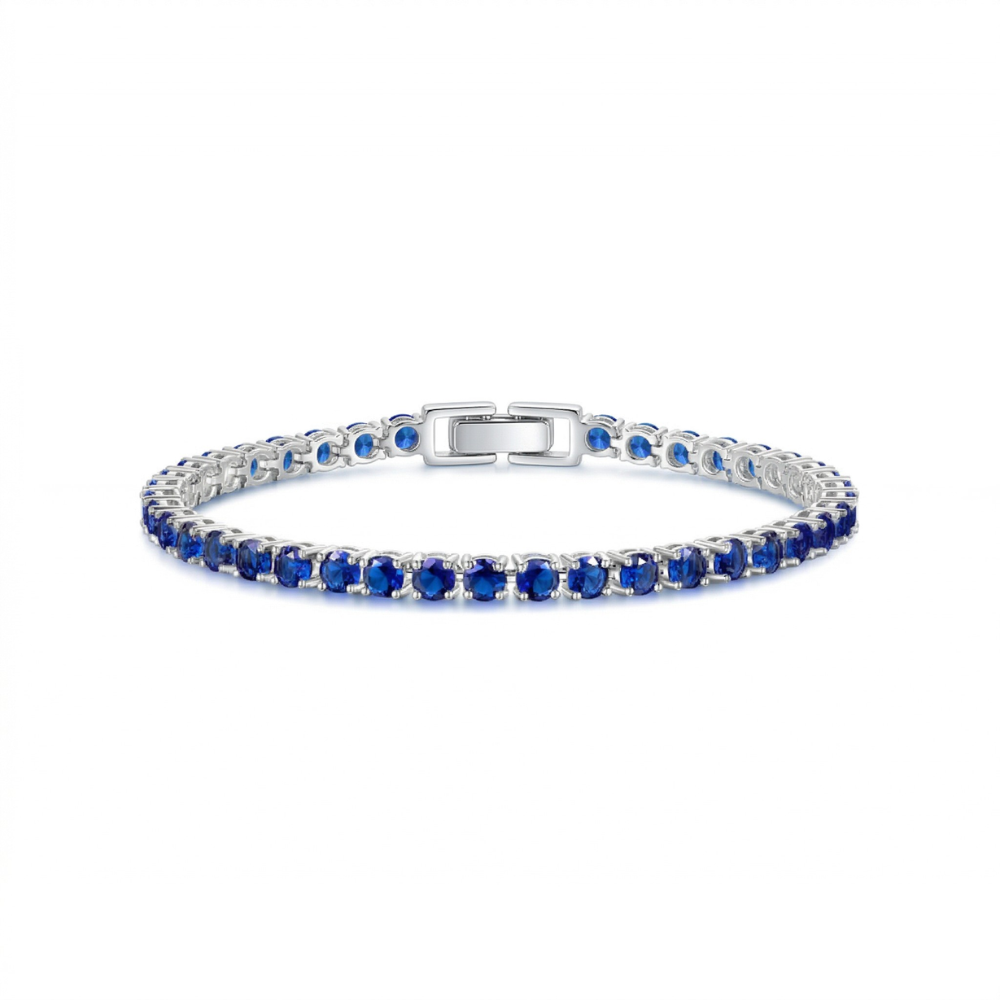 Pulsera Tennis Zafiro | Oro blanco