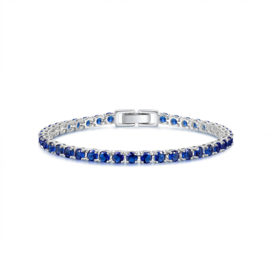 Pulsera Tennis Zafiro | Oro blanco