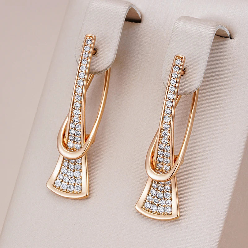 Aretes de Cristal en Capas Radiantes | Oro