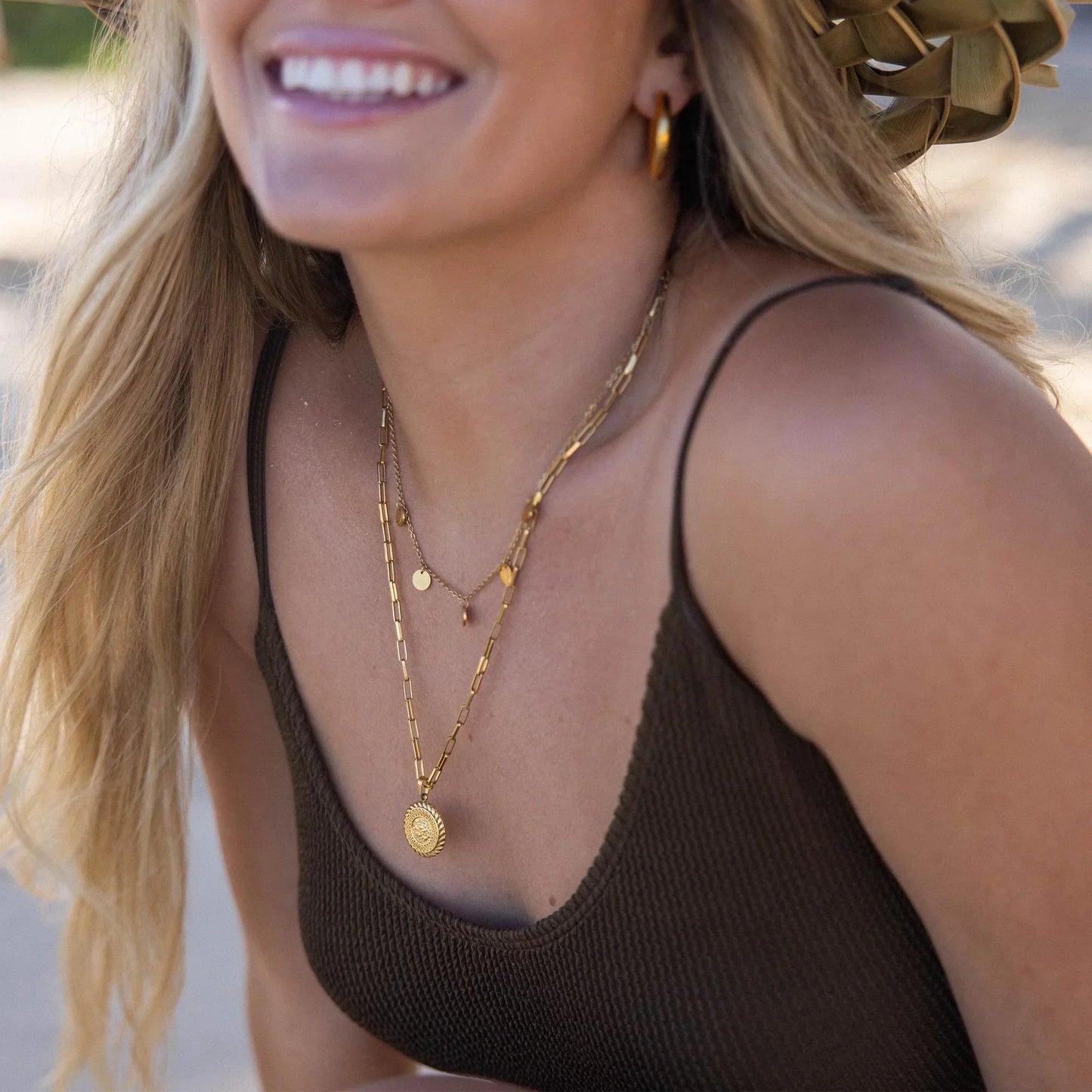 Collar Buda Funky | Oro blanco