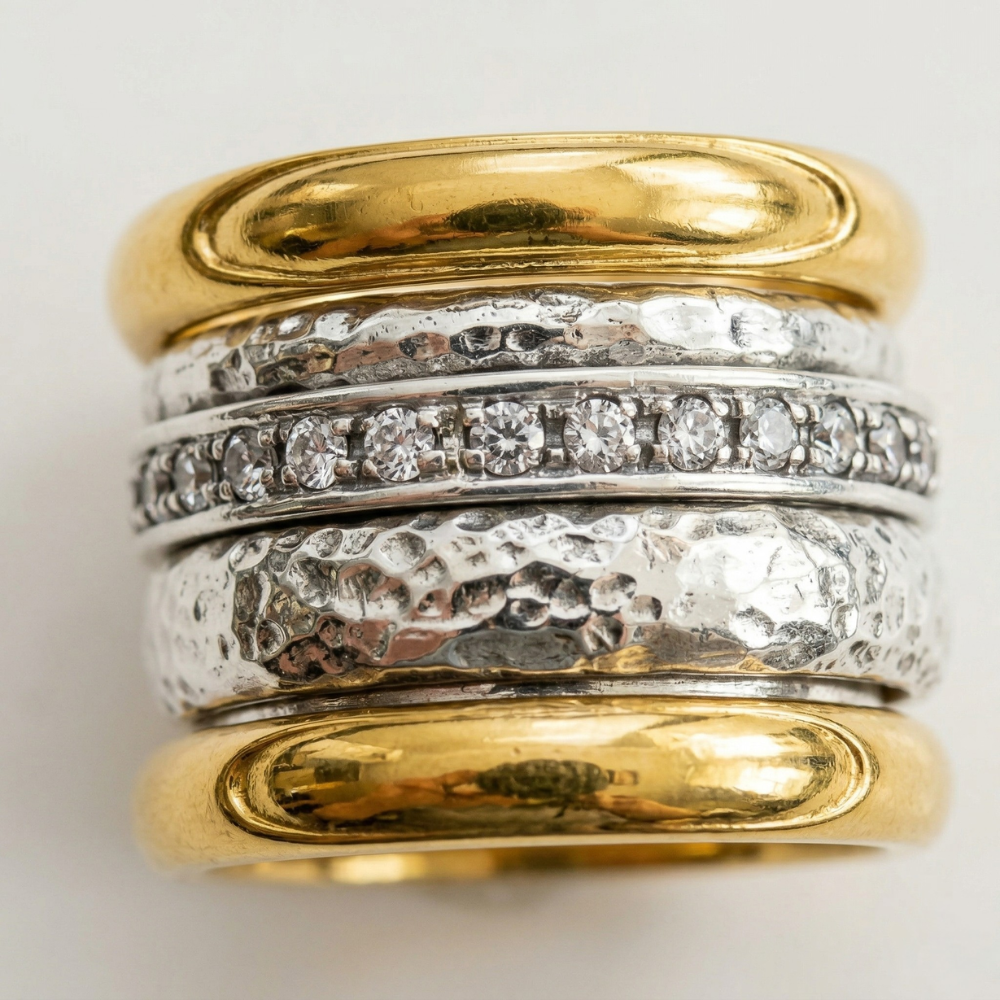 Anillo Atemporal en Capas Thick Yellow | Oro