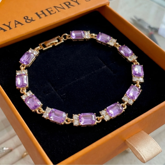 Pulsera con Dije Amatista Valleria | Oro