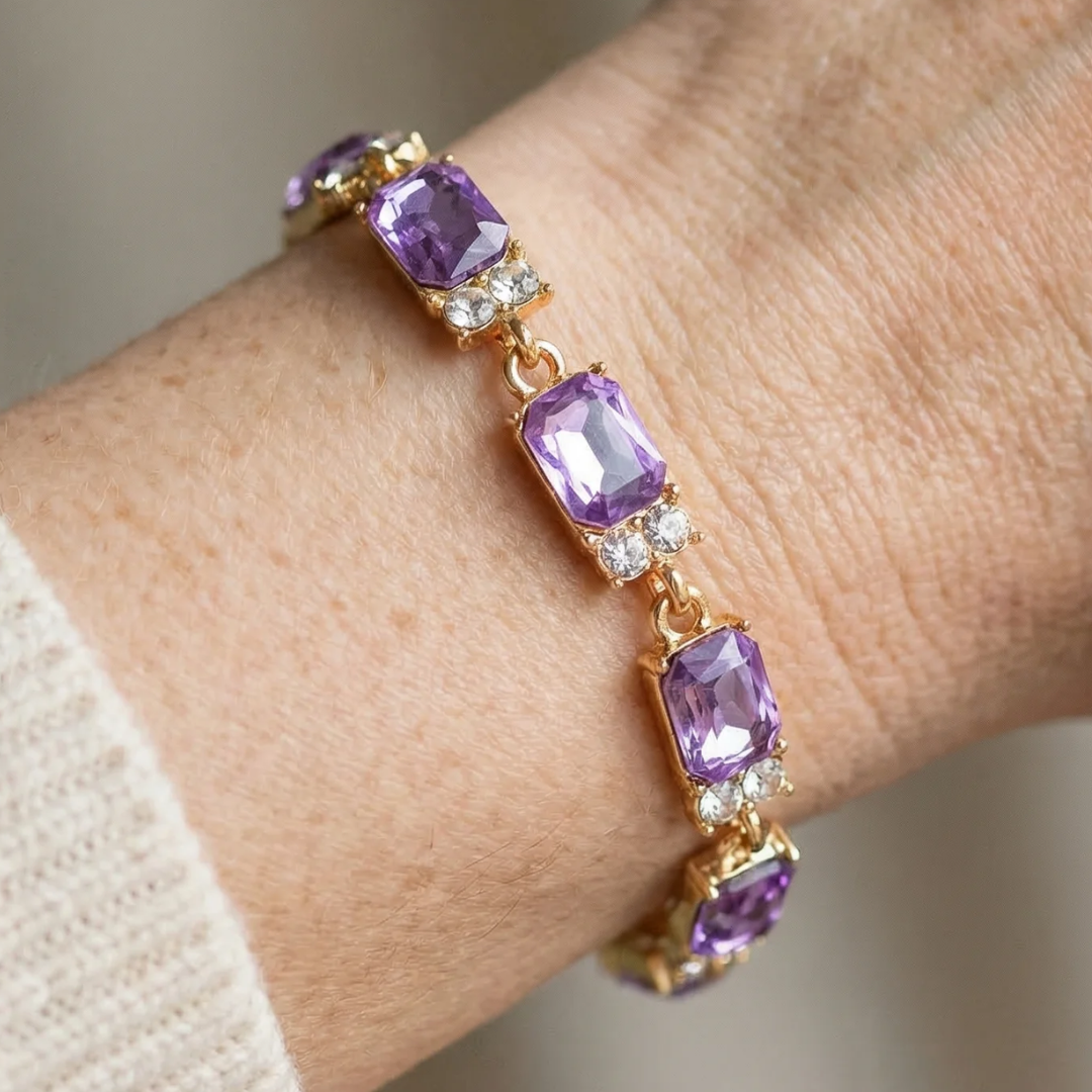 Pulsera con Dije Amatista Valleria | Oro