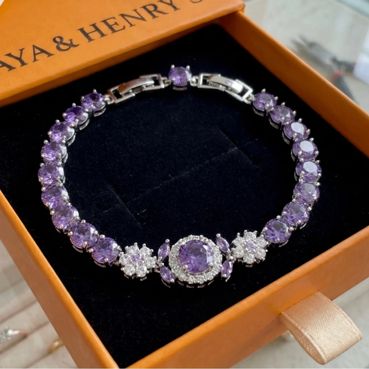 Pulsera de Corona Tennis Velmira | Oro blanco