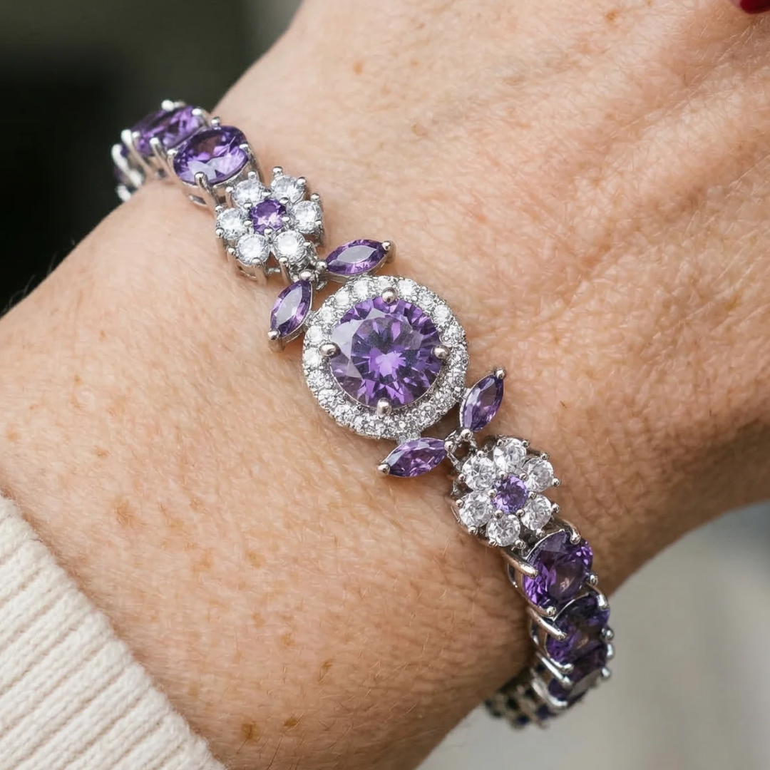Pulsera de Corona Tennis Velmira | Oro blanco