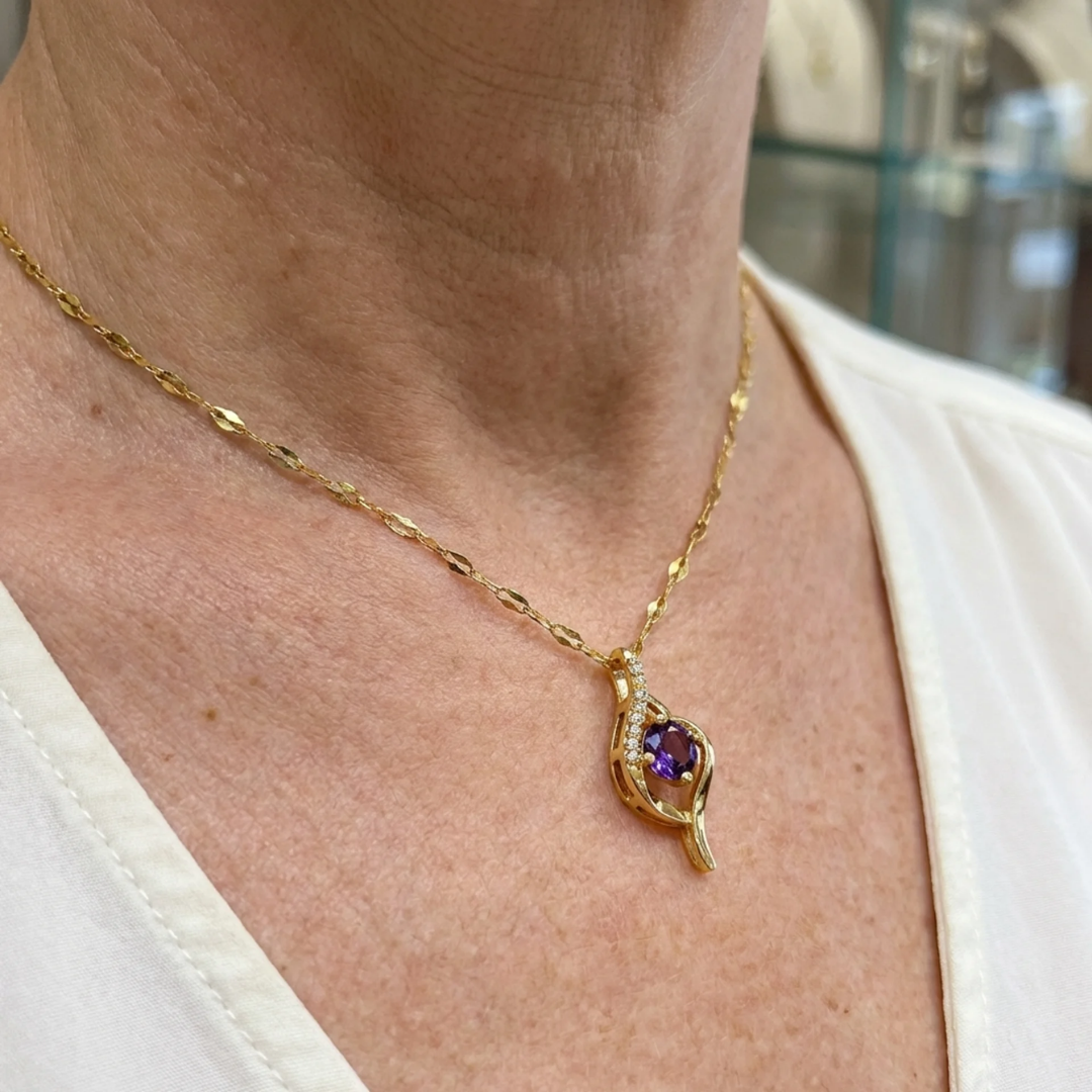 Collar Amatista Vespera Swirl | Oro