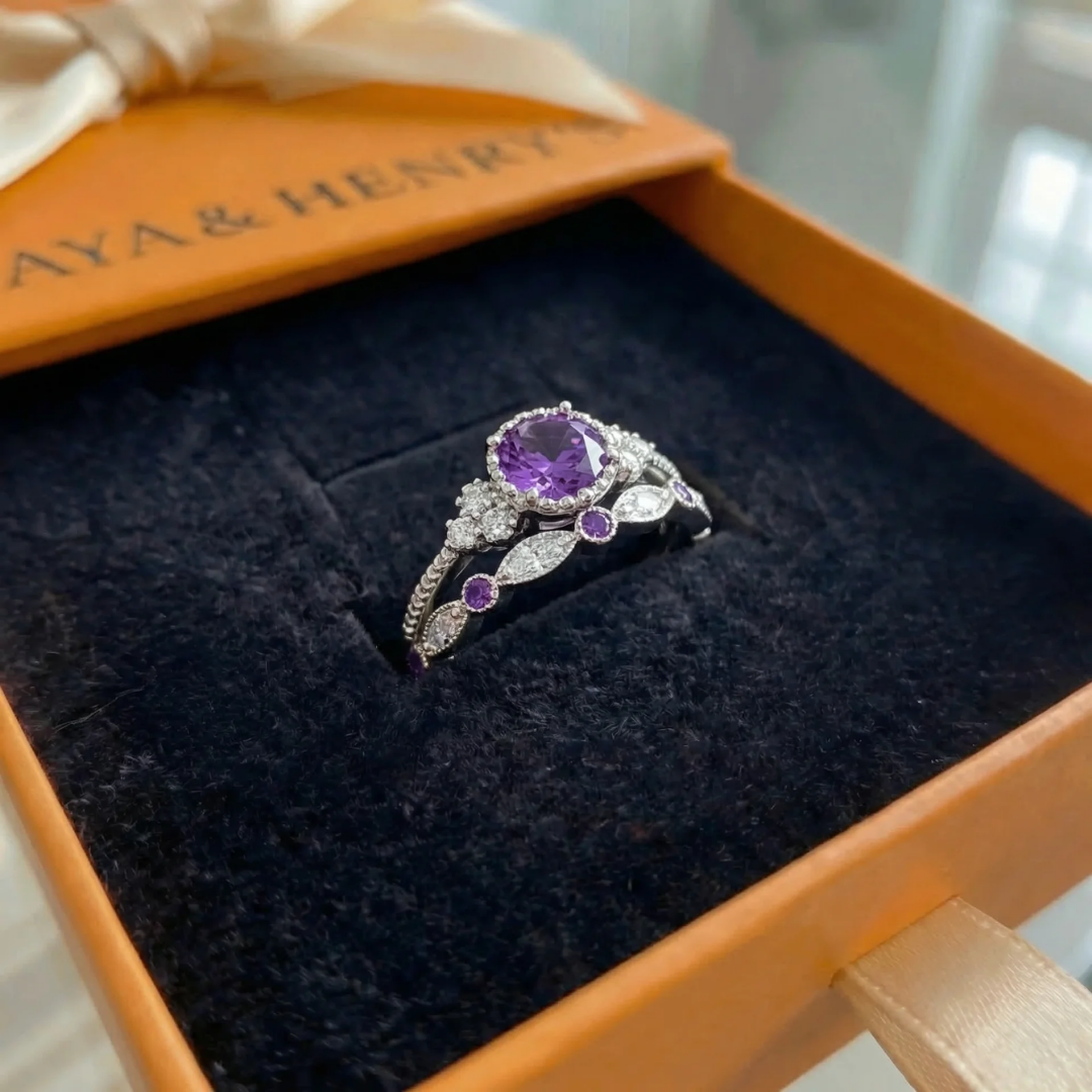 Set de Anillos de Corona Violetis | Oro blanco