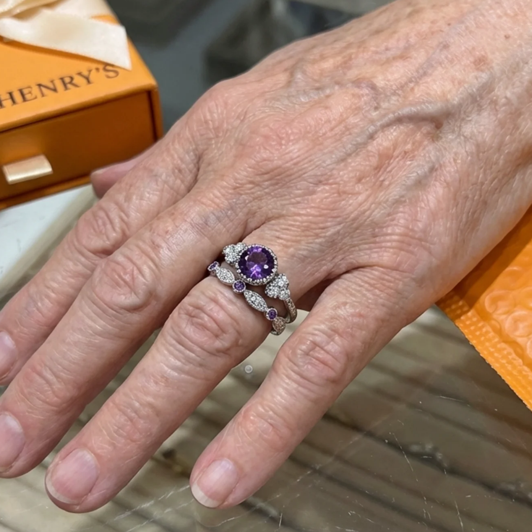 Set de Anillos de Corona Violetis | Oro blanco