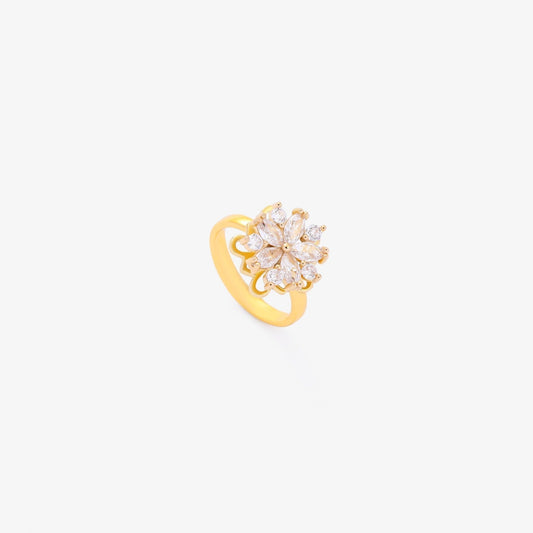 Anillo Giratorio con Detalle Floral | Oro