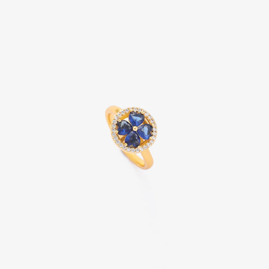 Anillo Giratorio de Corazones Zafiro | Oro