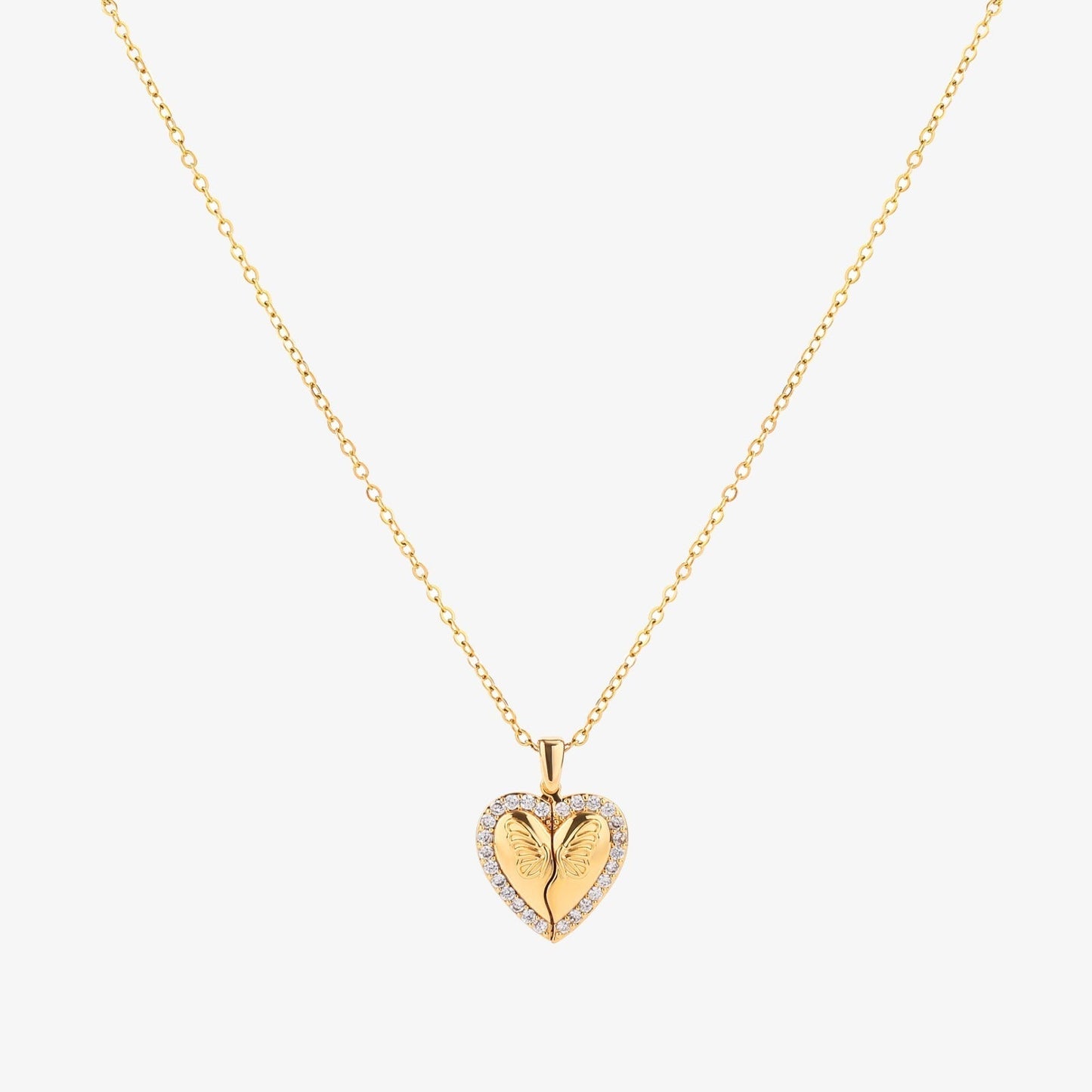 Collar de Mariposa y Corazón | Oro