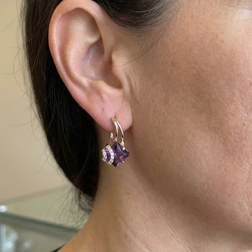 Aretes Pavé Zephira Crownlight | Oro rosa