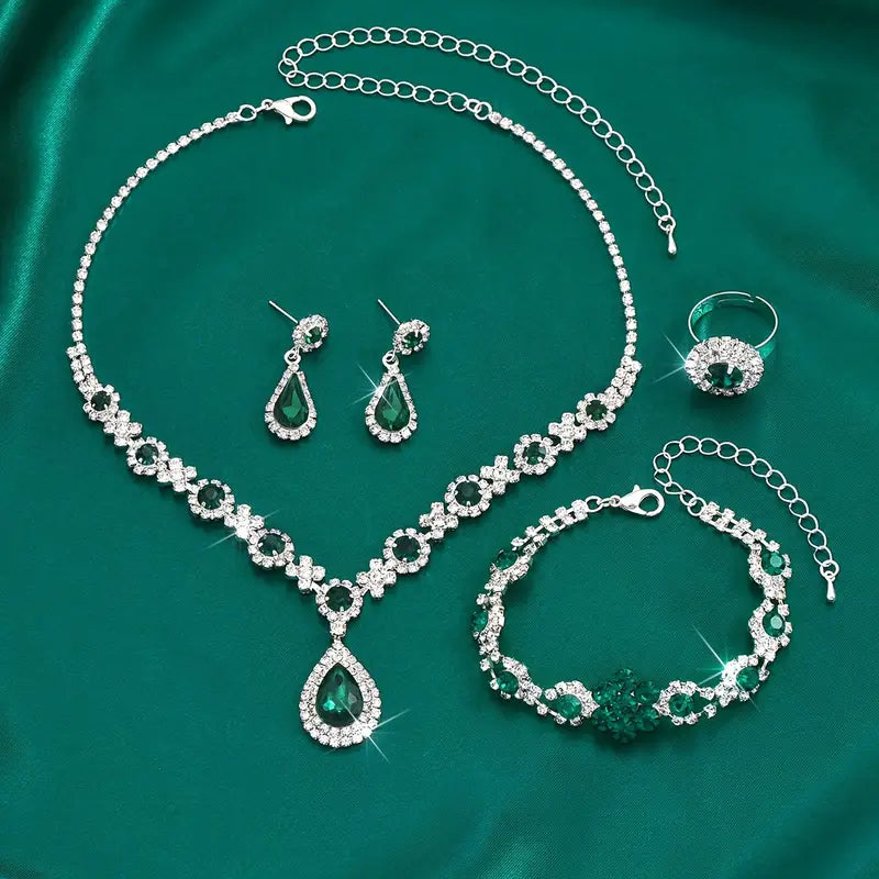 Set de Joyas Adriana Lysandre | Oro blanco