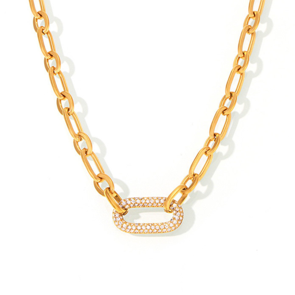 Set de Joyas de Cadena Gruesa Pavé | Oro