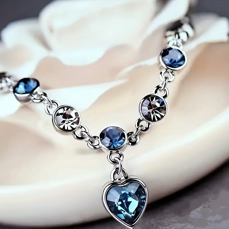 Pulsera de Corazón Brillo Ocean | Oro blanco