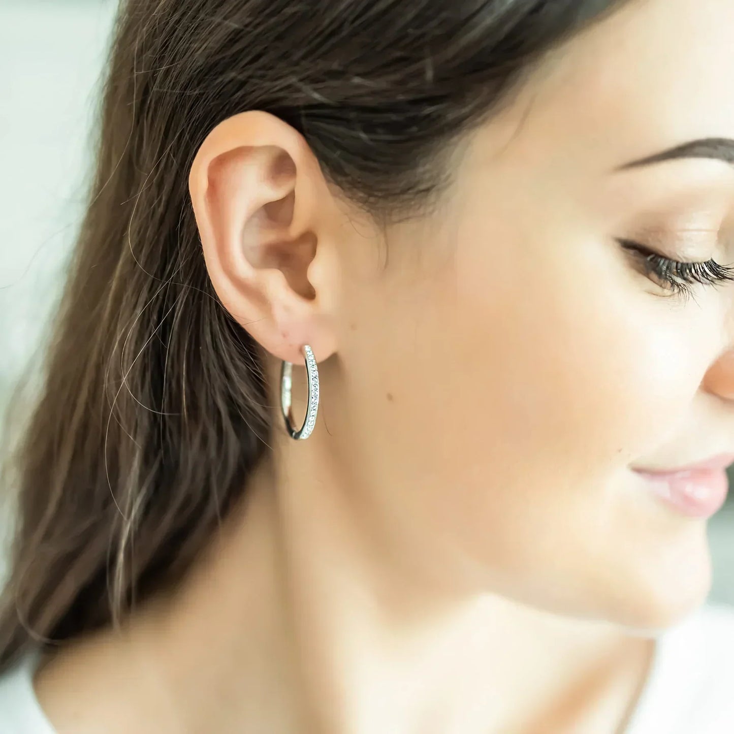 Aretes Sorel Pavé | Oro blanco