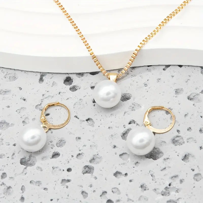 Set de Joyas de Perla Gracia Dorada | Oro