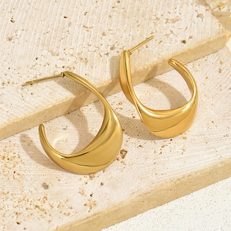 Aretes de Aro Media Luna Esculpidos | Oro