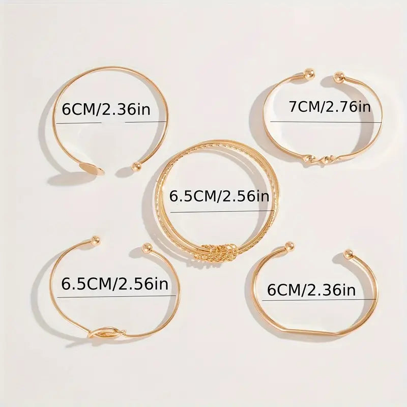 Set de Pulseras Elegancia Anudada | Oro