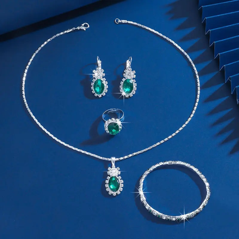 Set de Joyas Seloria Grevalyn | Oro blanco