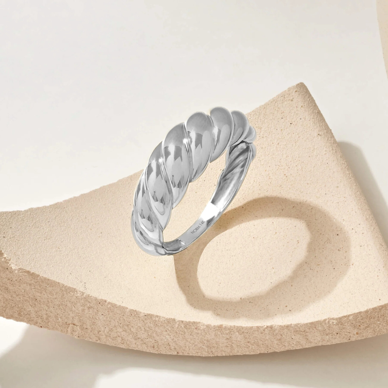 Anillo Croissant | Oro blanco