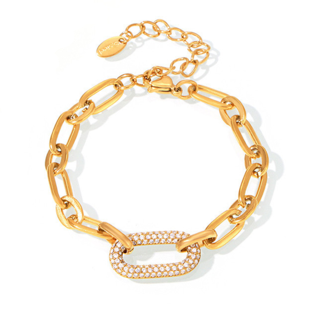 Set de Joyas de Cadena Gruesa Pavé | Oro
