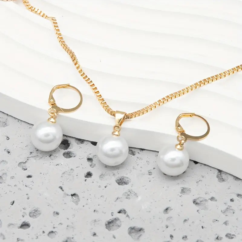 Set de Joyas de Perla Gracia Dorada | Oro