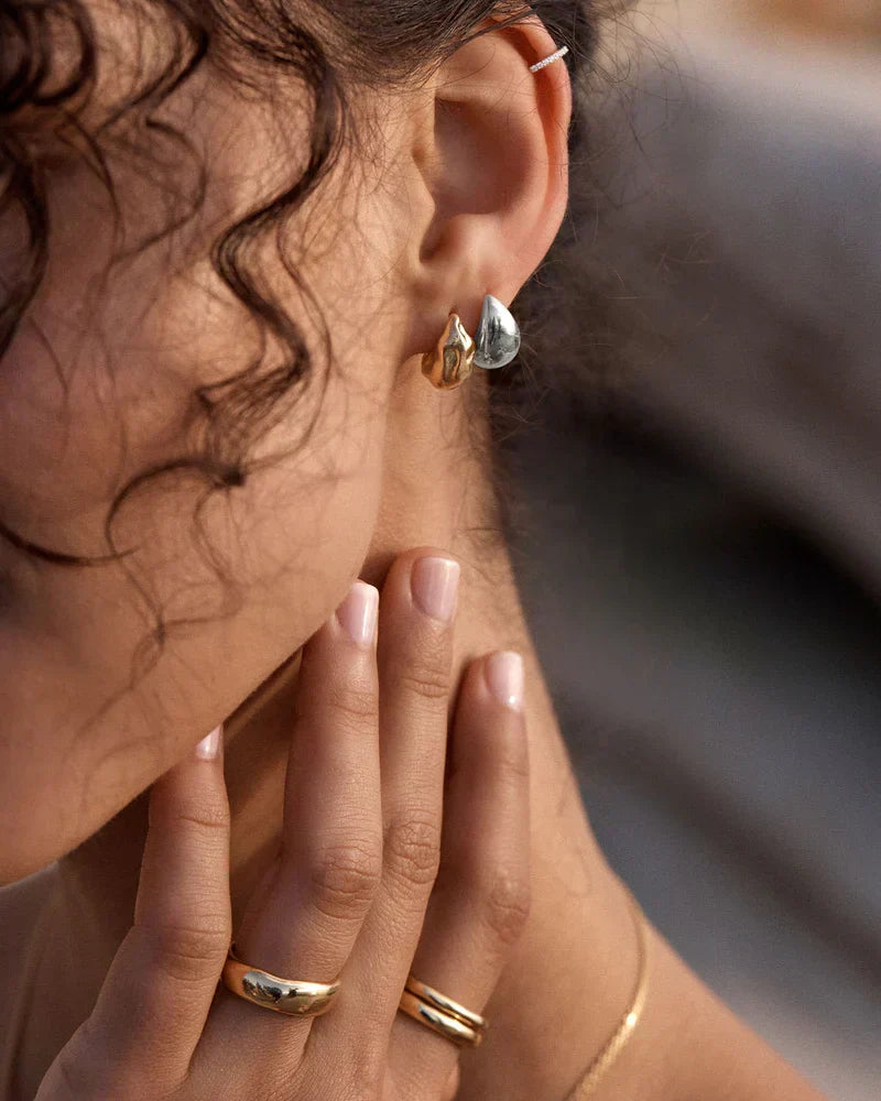 Aretes Colgantes Mato | Oro blanco