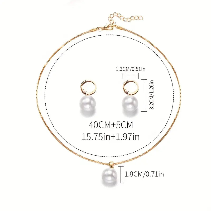 Set de Joyas de Perla Gracia Dorada | Oro