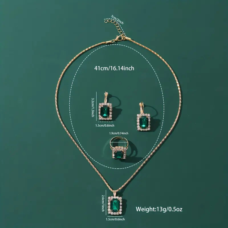 Set de Joyas Sylvara Greenveil | Oro blanco