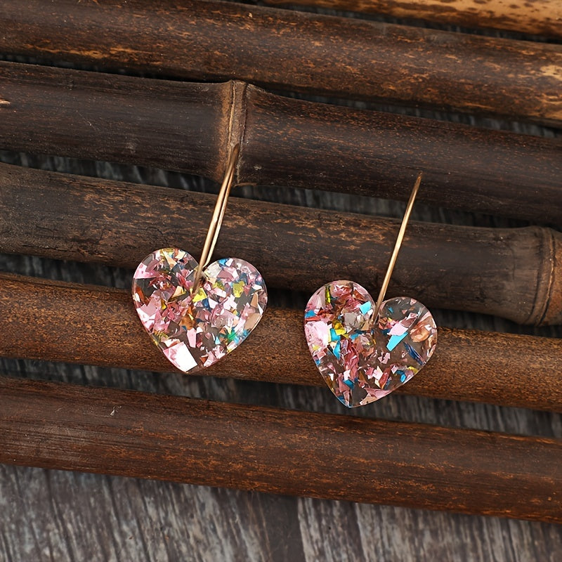 Aretes Colgantes de Corazón Sugarplum | Oro
