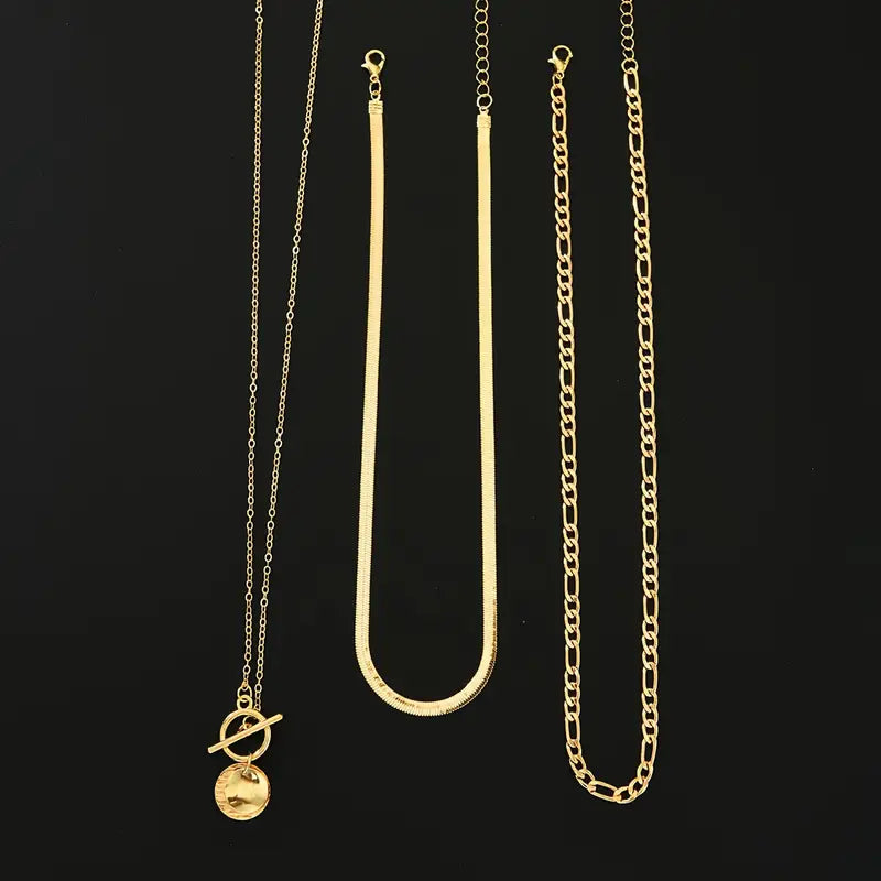 Collar en Capas con Moneda Texturizada Savira | Oro