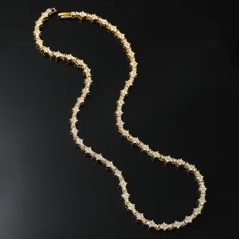 Collar Tennis Clásico de Racimo | Oro blanco